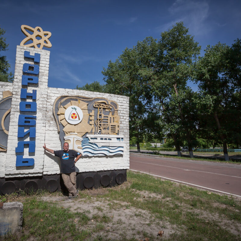 Ortsschild Chernobyl (2013), Oblast Kiew, Ukraine